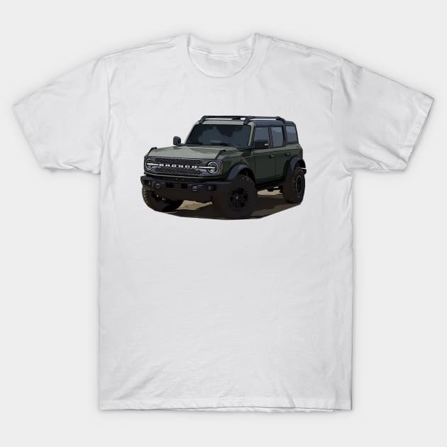 2021 Ford Bronco 4 Door Cactus Grey T-Shirt by Woreth